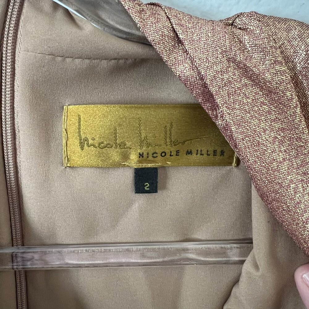 Gold Nicole Miller Bodycon Cocktail Dress sz 2 - Picture 2 of 5
